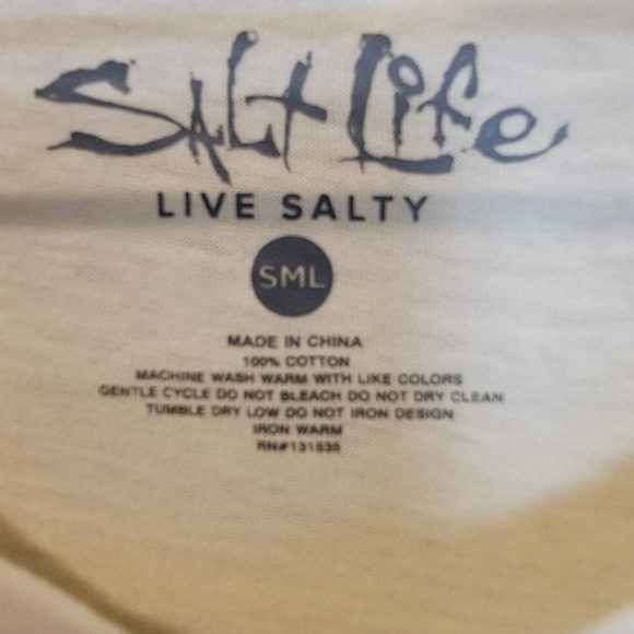 Salt Life Soft Yellow Gold Bomb Shell Crew Neck Short Sleeve Tee - Picture 4 of 5